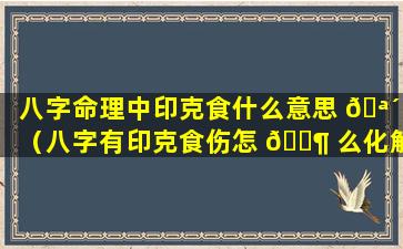 八字命理中印克食什么意思 🪴 （八字有印克食伤怎 🐶 么化解）